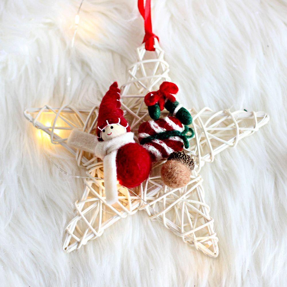 White Rattan Star Christmas Decoration Woven Wreaths DIY Handicraft Home Ornaments Wedding Party Supplies Indonesian Vine