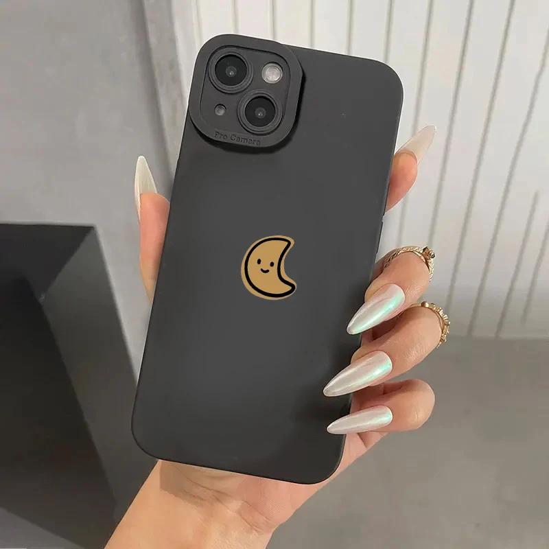 Cartoon Minimalist Sun Moon Silicone Case For Samsung Galaxy A14 A34 A54 A13 A23 A33 A52 A72 S23 Ultra S22 Plus S21 S20 FE Cover