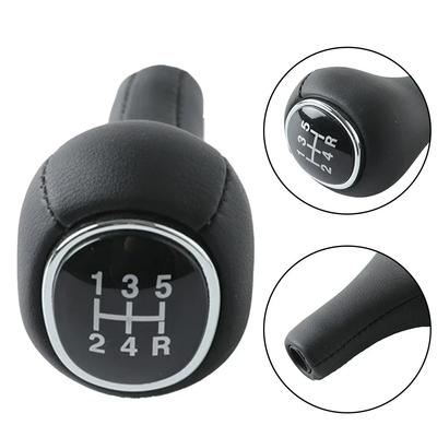 5-SPEED GEAR KNOB BLACK CHROME For FORD For FOCUS 1 I MK1 1998-2004 Car Leather Gear Shifter Head Replacement