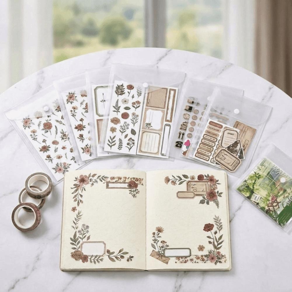 12PCS 4 Size Scrapbook Stamp Storage Bag Waterproof Die Storage Pockets  Home