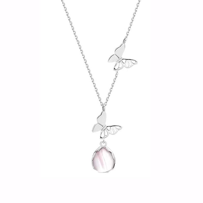 

Ожерелье Heji Chalcedony Butterfly Water Drop - Элегантный, Универсальный Дизайн