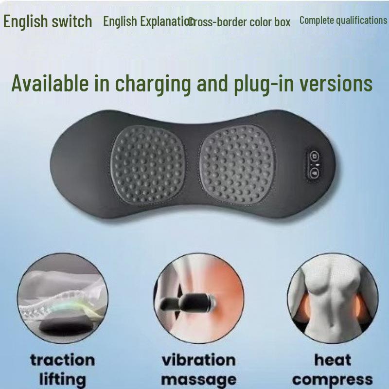 Heated Lumbar Support Massage Pillow for Sleep and Rest