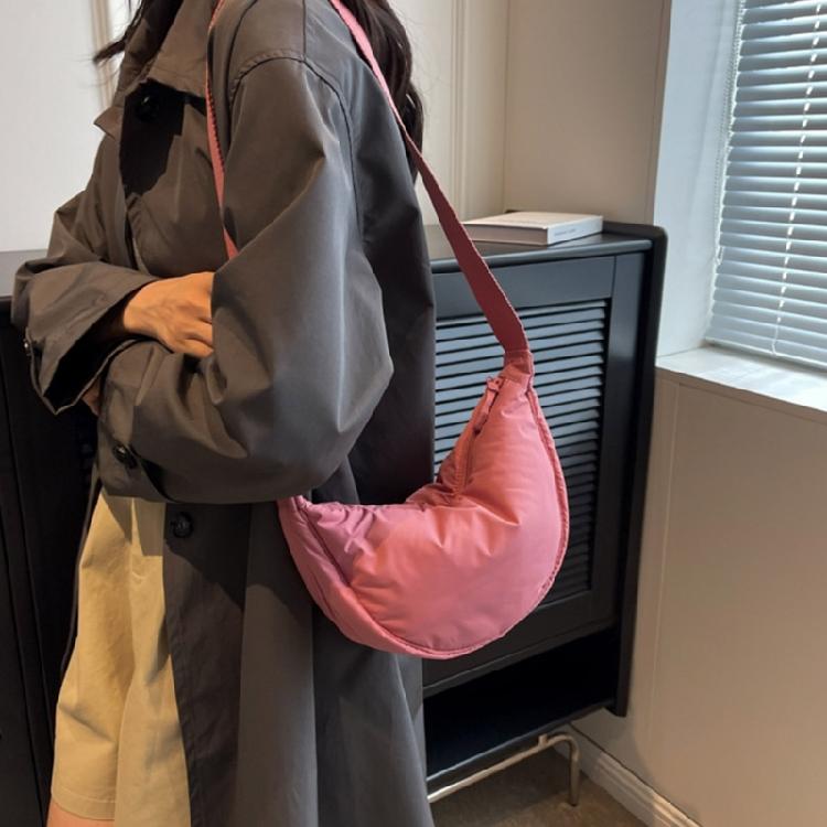 Simple Crossbody Bag for Women Nylon Shoulder Bag Dumpling Bag Satchel Bag