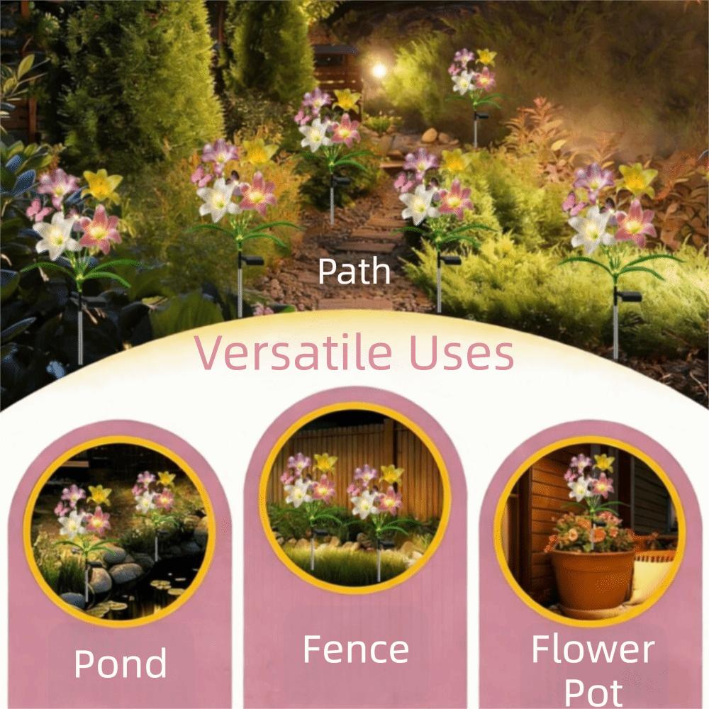 Waterproof Solar Garden Lights Ground-Mounted Lawn Lamp Outdoor Lights Solar Flower Lights Garden