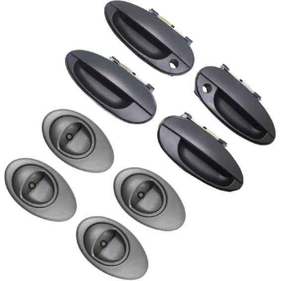 

8PCS BOTH BLACK EXTERIOR INNER DOOR HANDLE, Compatible For DAEWOO Matiz 1998 1999 2000 2001 2002 2003 2004 2005 96507784 96507783 96507790 96507789