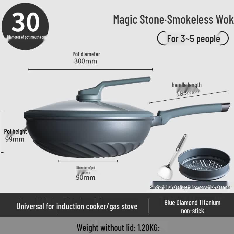 ASD Blue Diamond Titanium Non-stick Wok