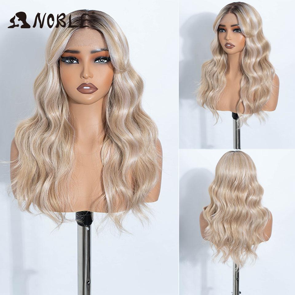 

NOBLE Synthetic Lace Front Wig 20 Inch 6X4 Dark Brown Body Wave Natural Hairline Heat Resistant For Brazilian Women Lace Wig (as the picture,150%&20inch-6x4 Lace Wig&TRENDY)