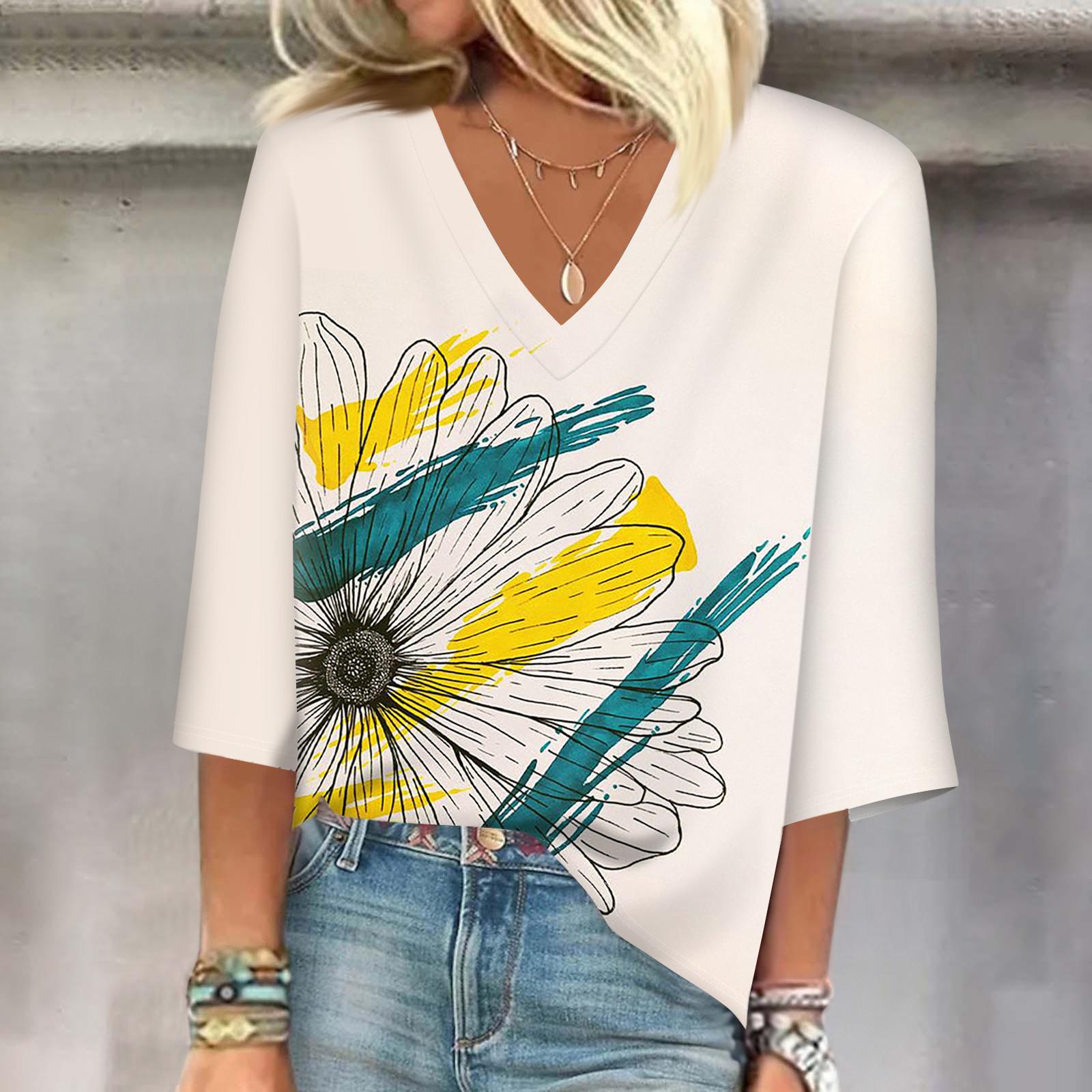 

Женский модный свободный топ с квадратным вырезом, короткими рукавами и топом с цветочным принтом L бежевый