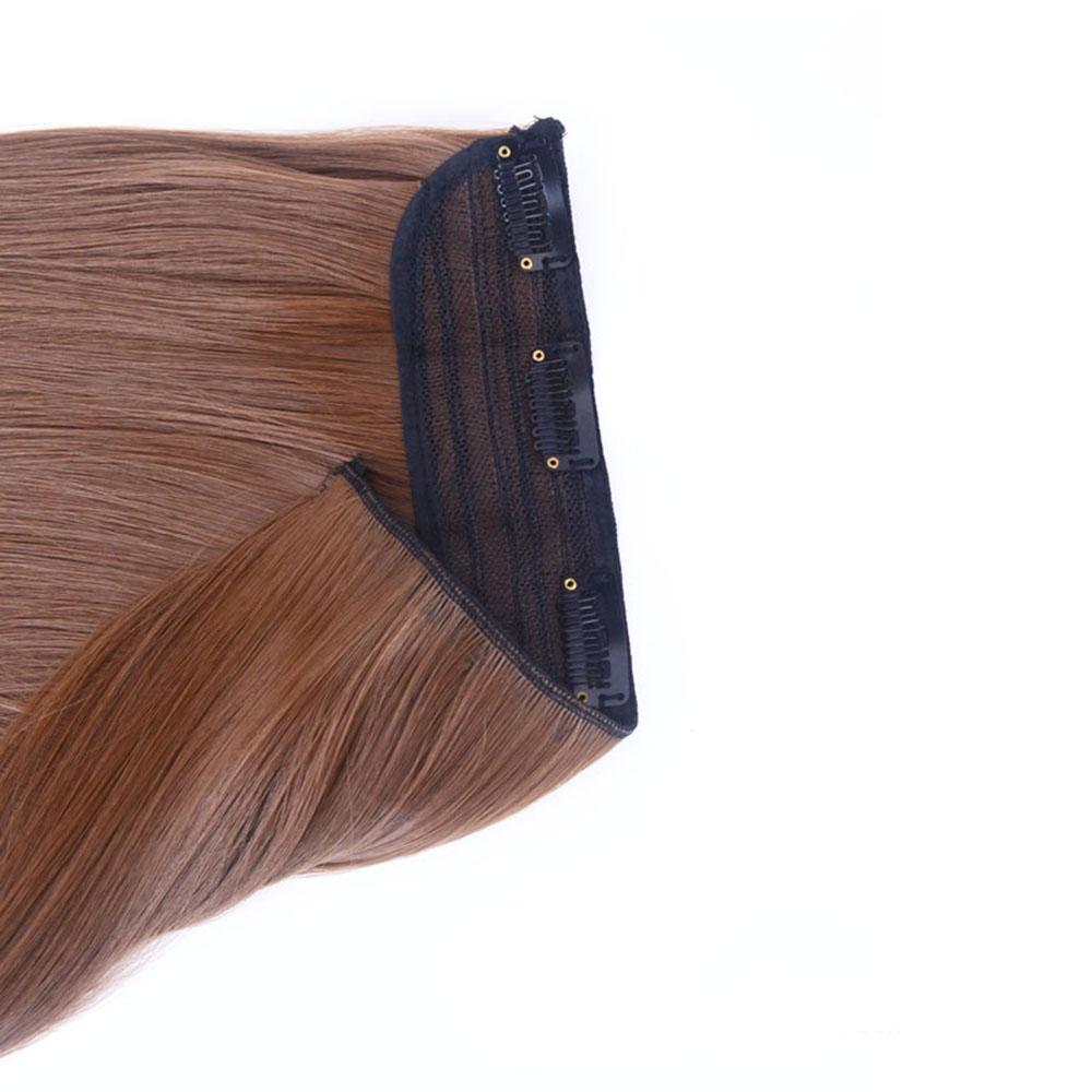 Synthetic Hair Extension Clip Ins One Piece With 5clips Long Straight Hair Brown Blonde Color For Women Daily Use