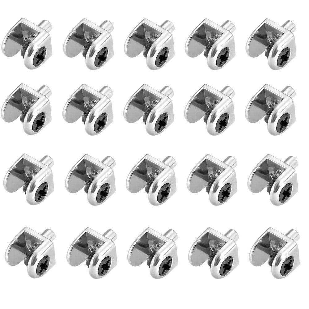 

20pcs Zinc Alloy Glass Shelf Support Clip Long-Lasting Clamp Pegs Fixed Glass