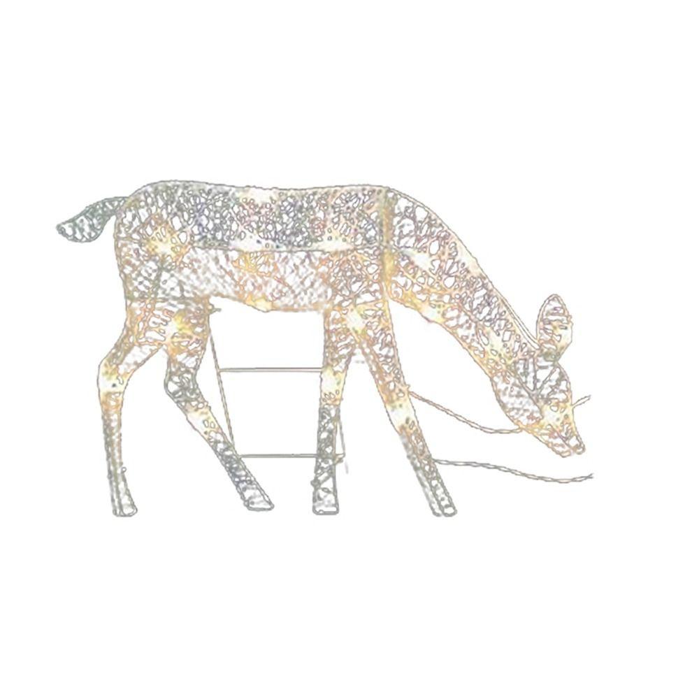 Xmas Ornament Christmas Decoration Wrought Iron LED Light Elk Statue Luminous Ornaments Deer