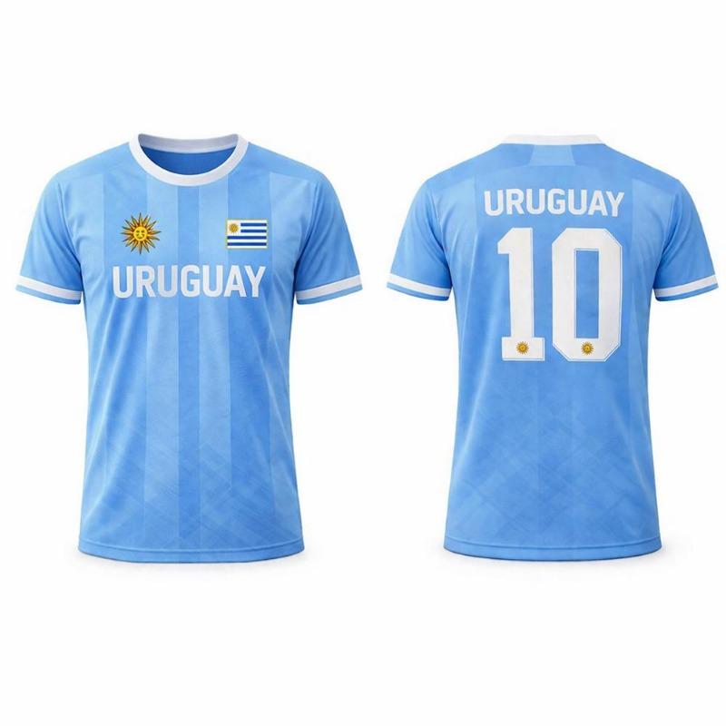 

Uruguay Flag Print T-shirt Summer Soccer Training Uniform Men s And Women s Outdoor Breathable Quick-Drying Football Jersey L
