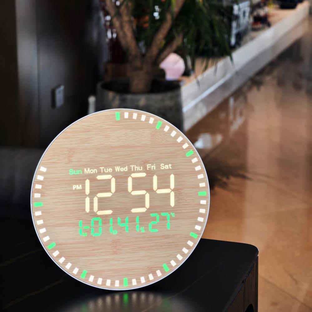 Smart Alarm Clock with Night Light, Perpetual Calendar, Indoor Temperature & Humidity Display, and Weather Info