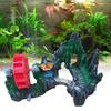 Spinning Waterwheel for Fish Tank Aquarium Waterwheel, Ornament, Mini Rockery Mountain Air Bubbler, Resin Accessory Aerating Action Hideout Cave Betta