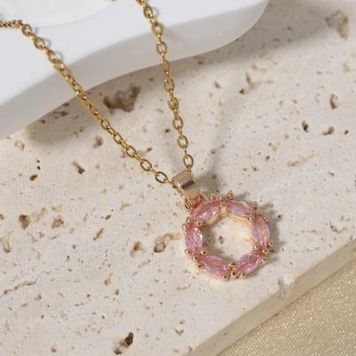 Simple Round Pendant Necklaces for Women Zirconia Necklace Wedding Party Jewelry Accessories