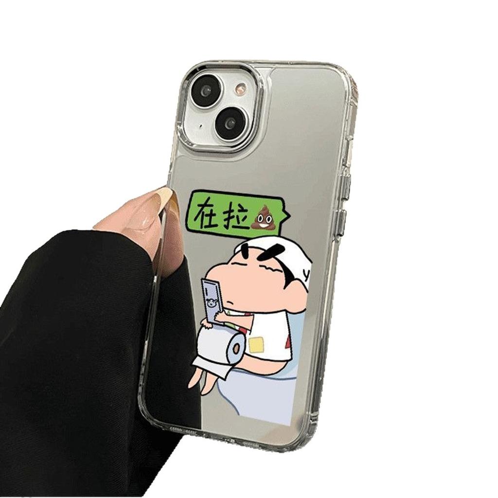 For Honor X60pro Simple Crayon Shin Chan Mirror Phone Case Accessories High End Mirror Phone Protection Case