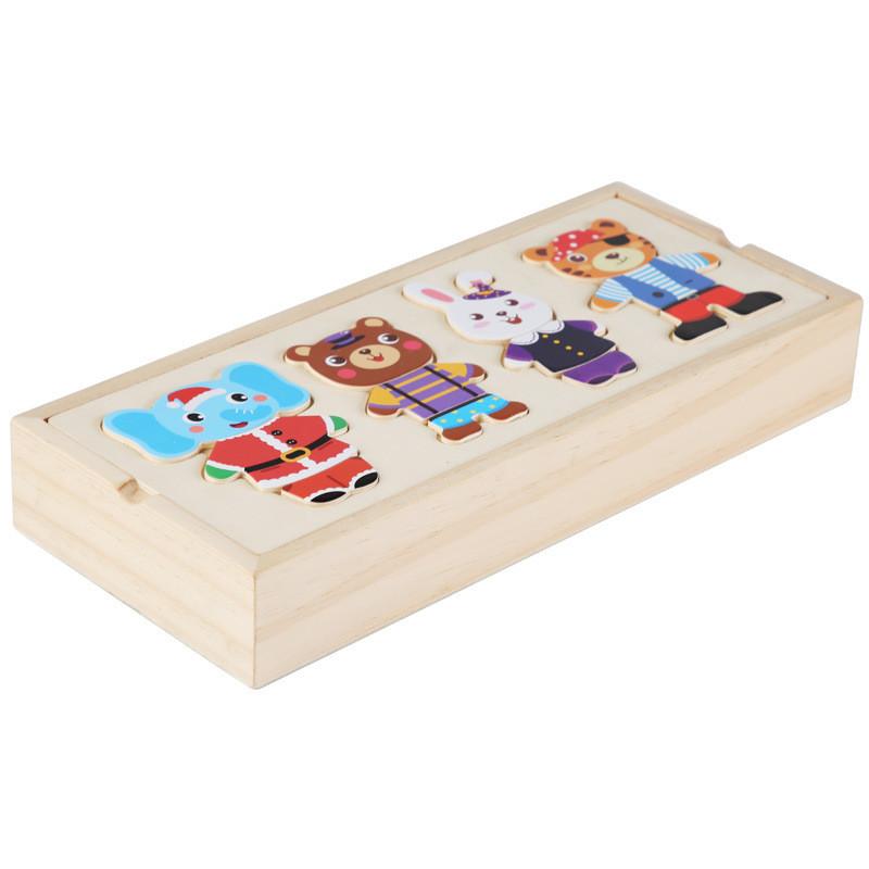 Wooden Animal Dress Up Puzzle For Kids With Diy Fun For Ages 3 To 6