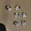 Silver Color Synthetic Zirconia Earrings Adjustable Jewelry Elegant Zircon Hoop Earrings  Wedding