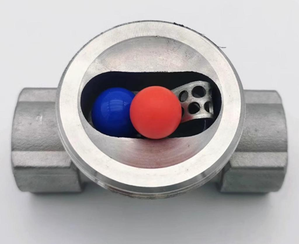 1/2" 3/4" 1" BSPT Female 304 Stainless Steel Window Sight Glass Float Ball Flow Indicator Water Oil