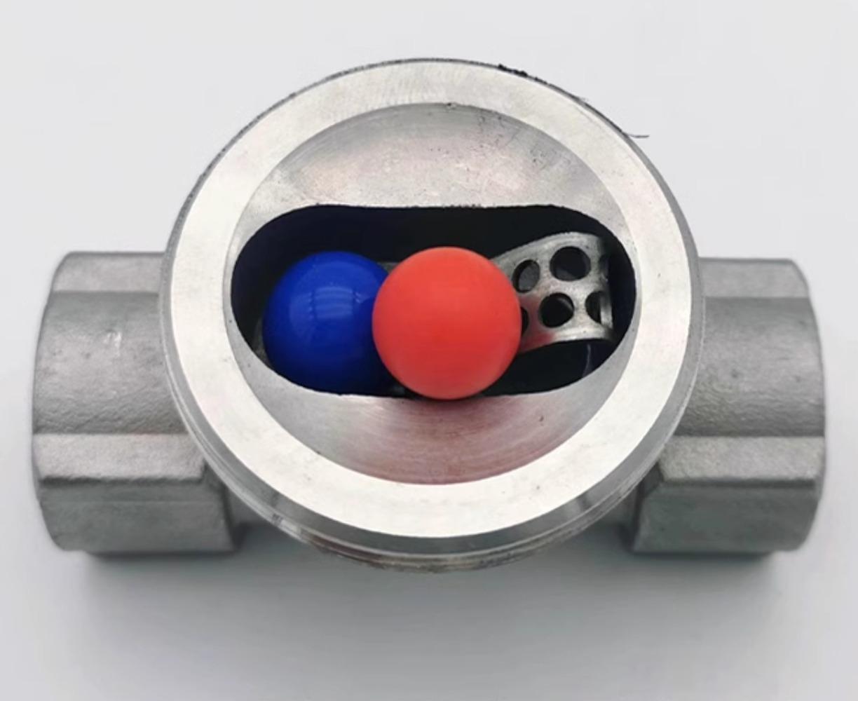 

1/2 3/4 1 BSPT Female 304 Stainless Steel Window Sight Glass Float Ball Flow Indicator Water Oil 1/2