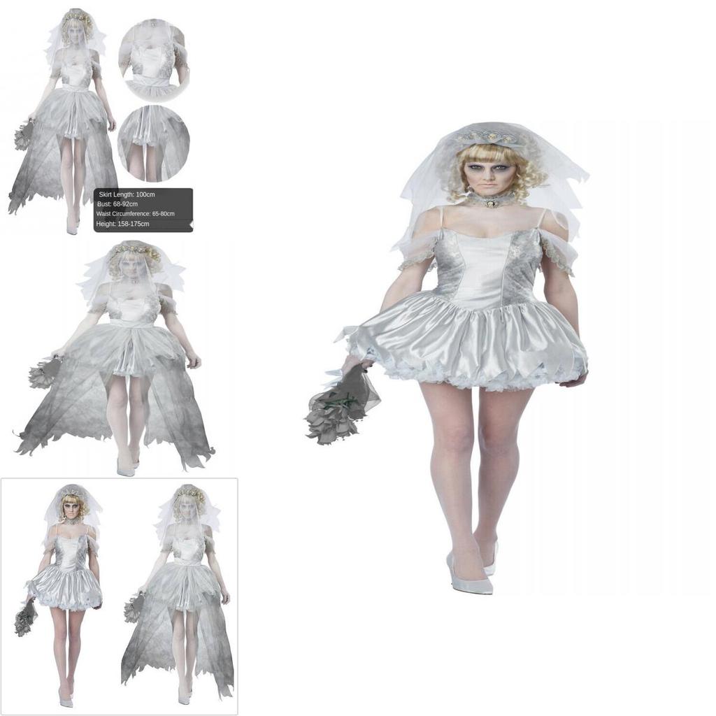 Halloween Ghost Bride Dress Costume For Women Role Play Party Cosplay