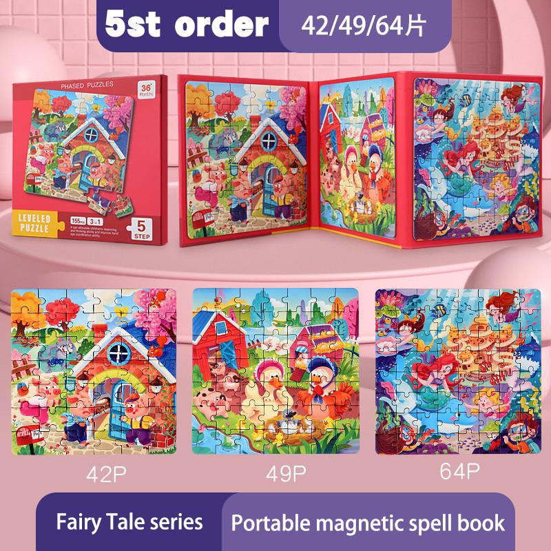 Magnetic Puzzles Portable Book Vehicle Ocean Dinosaur Jigsaw Montessori Early Education With Magnet Boys Girls Toys For Children