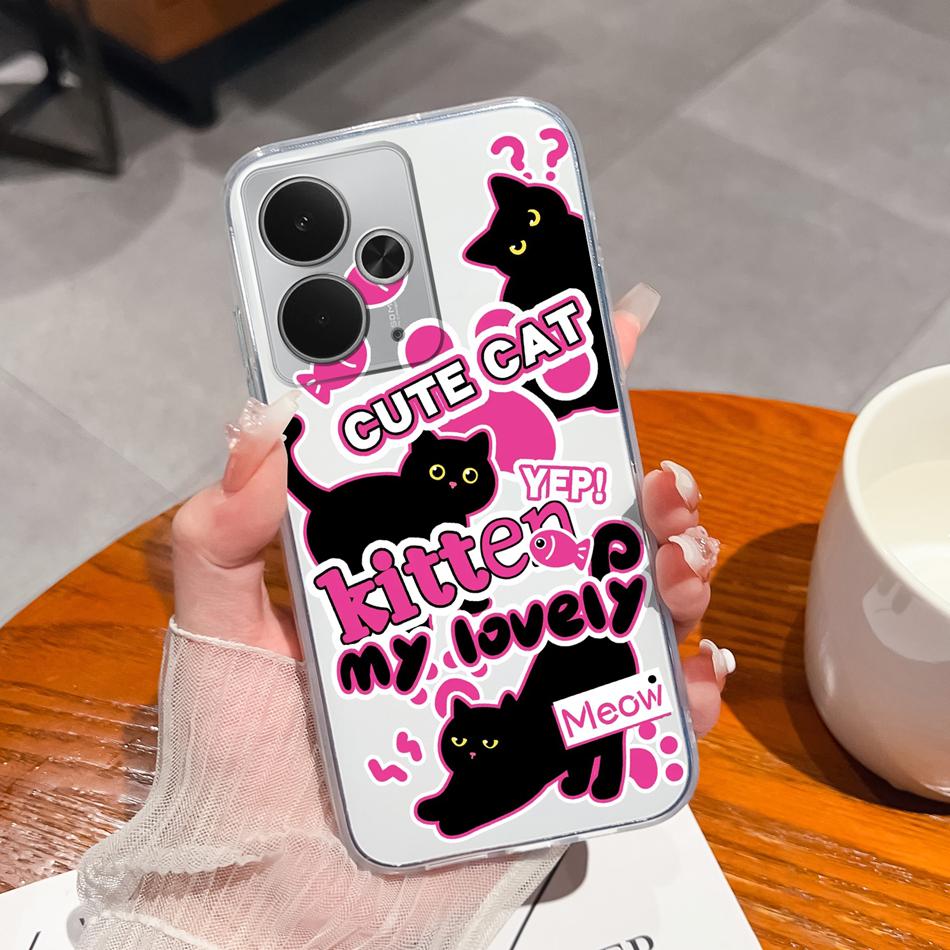 Coque de téléphone pour Realme 14T 5G Coque arrière transparente créative amusante pour Realme14 T Coque légère durable en silicone TPU souple