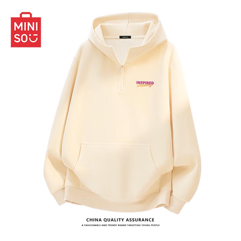 

MINISO Men s Heavyweight Half-Zip Hooded Sweatshirt 3XL