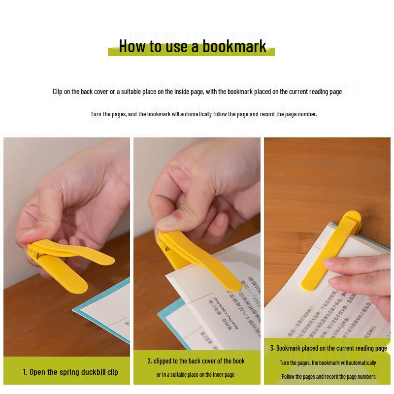 Automatic Silicone Page Holder: Durable, Non-Deforming, Multifunctional Bookmark for Students