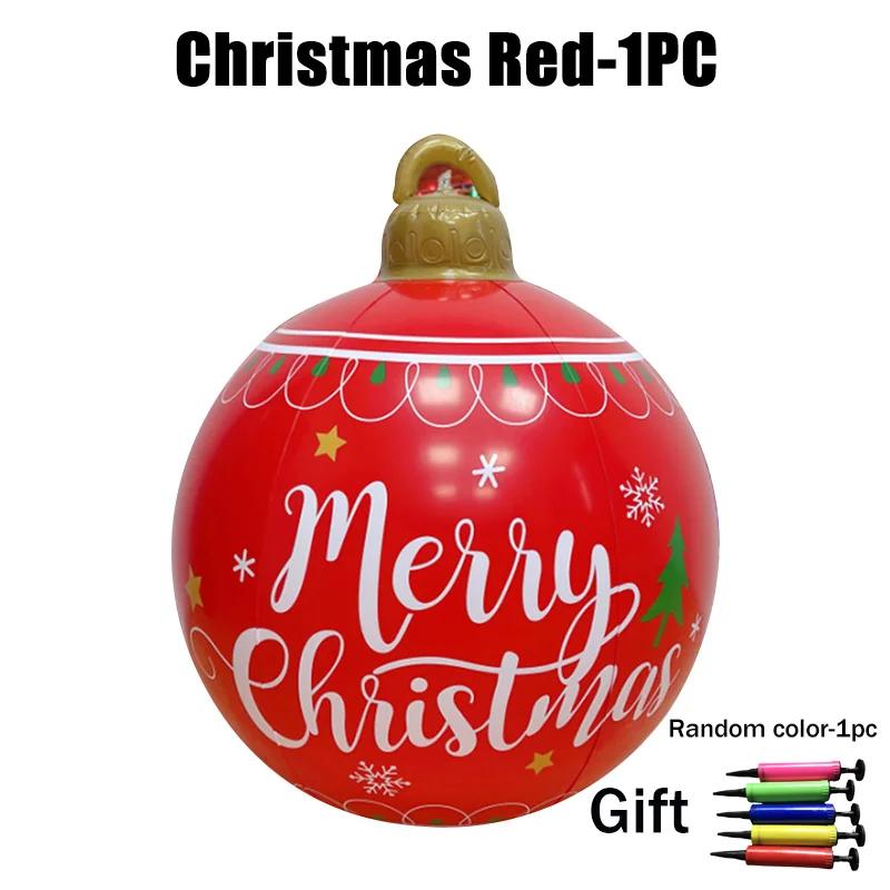 super 60cm Blow Up Christmas Ball PVC Inflatable Ornament for Outdoor Yard Porch Garden Holiday Party Decor