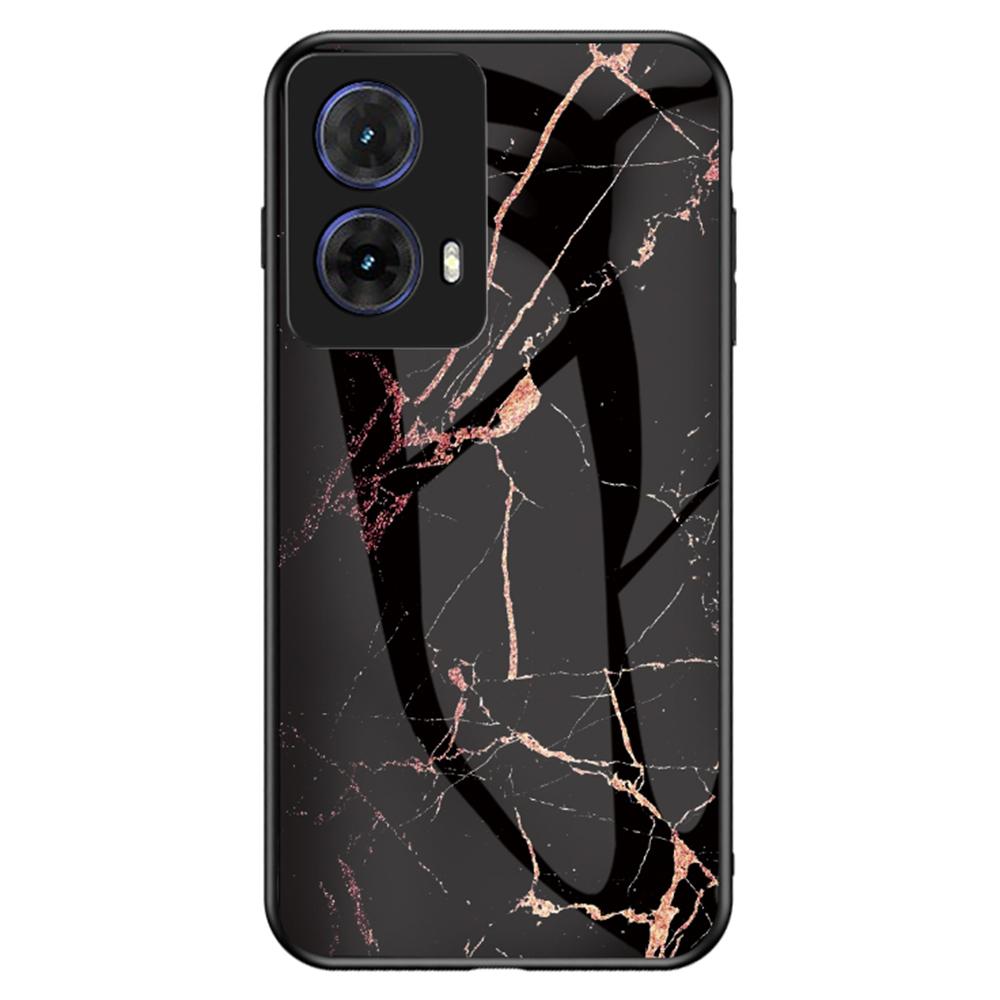 For Motorola Moto G85 5G/S50 Neo 5G Case Marble Pattern Tempered Glass+PC+TPU Protective Phone Cover