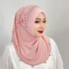 Top Knot Ramadan Hijab Solid Color Head Wrap Cap Fashion Headband Hat  Women