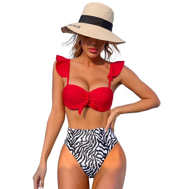Bikini de mujer Sexy traje de baño de cintura alta traje de baño de playa Push Up traje de baño de verano femenino
