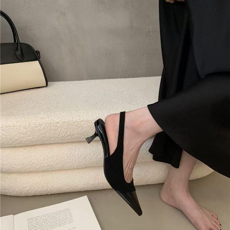 Temperament women's single shoes 2025 spring and summer new niche French high heels thin heel bag head sandals fairy shoes