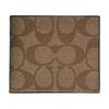 COACH Billfold Wallet Leather PVC Canvas Wallet Men's Khaki (Unisex) Wallets 66551 QBTN2