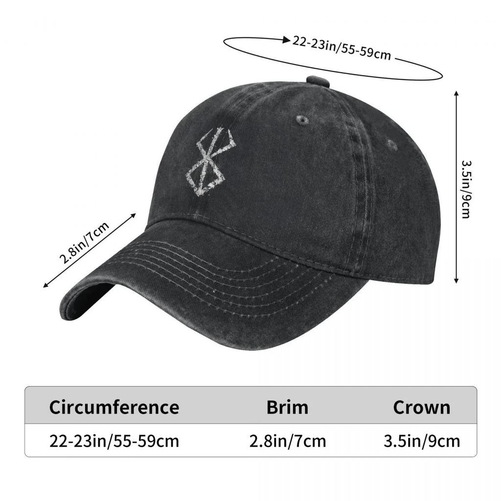 2025 New Fashion Baseball Cap Berserks Symbol Baseball Cap Anime Hiking Fishing Y2k Cool Hip Hop Dad Hats Unisex
