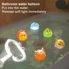 Set di Giocattoli da Bagno Animali Luminosi Senza Foro Giocattolo da Vasca da Bagno Luminoso Palla Animale Galleggiante Luminosa Gioco di Pesca Vasca Cerchio da Basket Giocattolo per Bambini