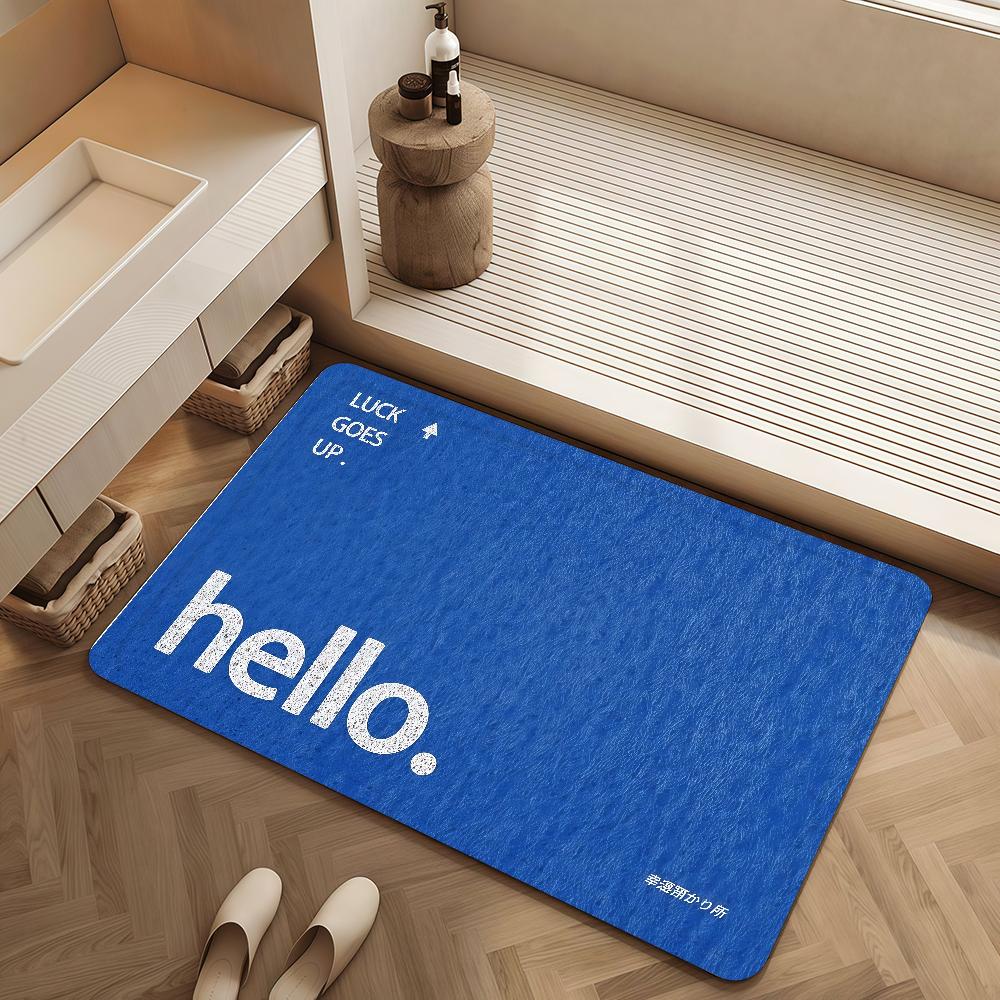 Hello Door Mat Bedside Fashion Entrance Bath Floor Decoration Corridor Door Welcome Mat Carpet Living Room Balcony
