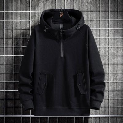 Spring Men's Large Size Hooded Sweatshirt Loose Casual Sports Top