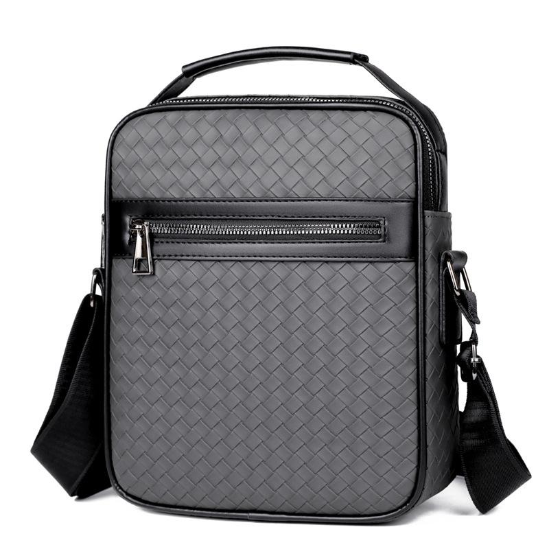 Simple casual explosive woven men's bag boys single shoulder fashion messenger mini bag