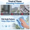 Fish Scale Microfiber Cleaning Cloth, Reusable Absorbent Glass Towel for Kitchen, Car, Mirror and Tableware