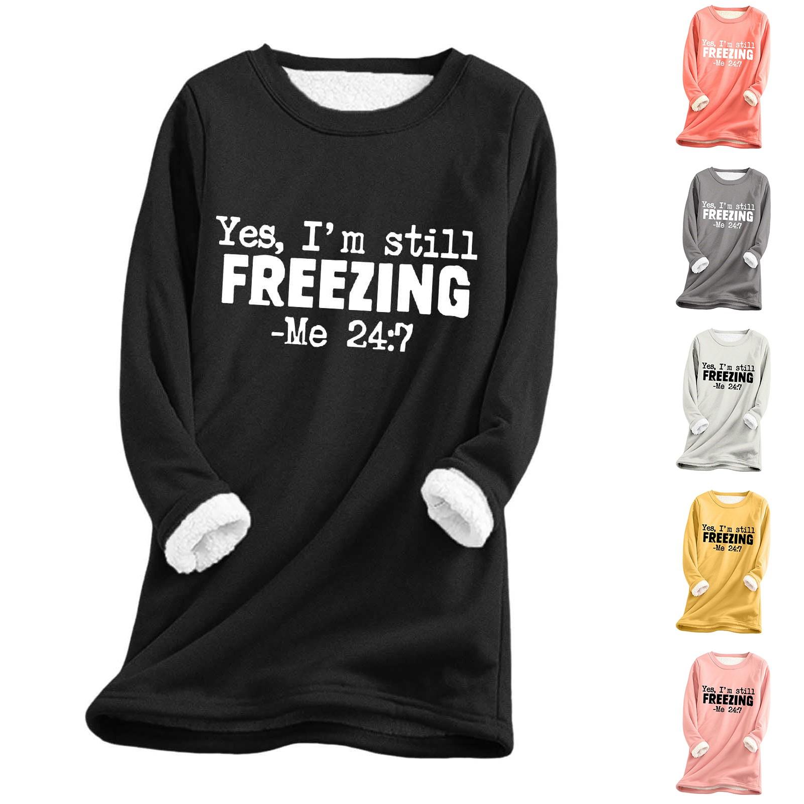 

Женский круглый вырез с принтом из утолщенного плюша и кашемира, теплый длинный топ XL