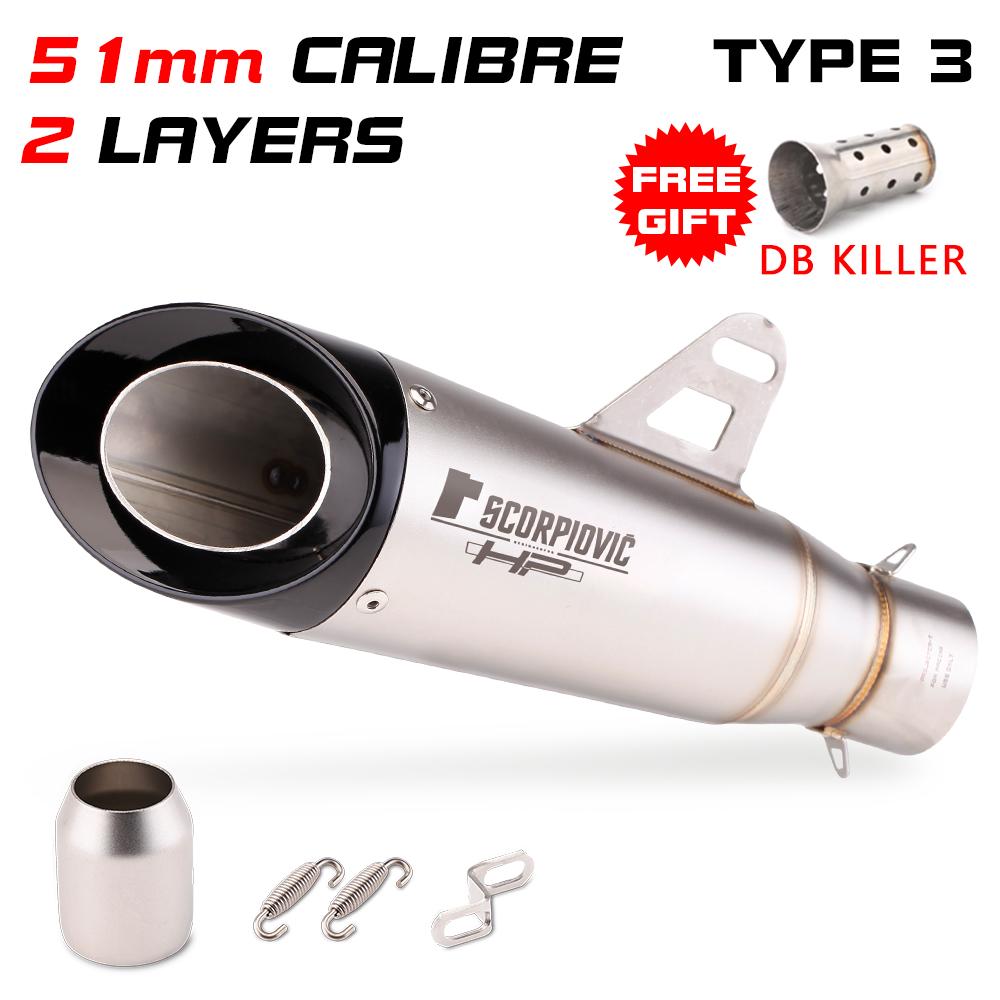 51MM 60MM Výfuková Moto Trubka Motocyklový VýfukovýTlumič S DB killerem Pro pcx 125 c650gt tmx530 cb500 z400 r3 mt07 cbr650 C22 C23