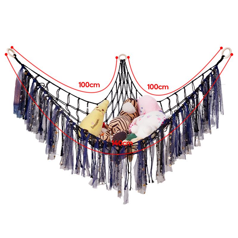 Triangular Cotton Rope Hanging Mesh: Plush Toy Storage and Decoration