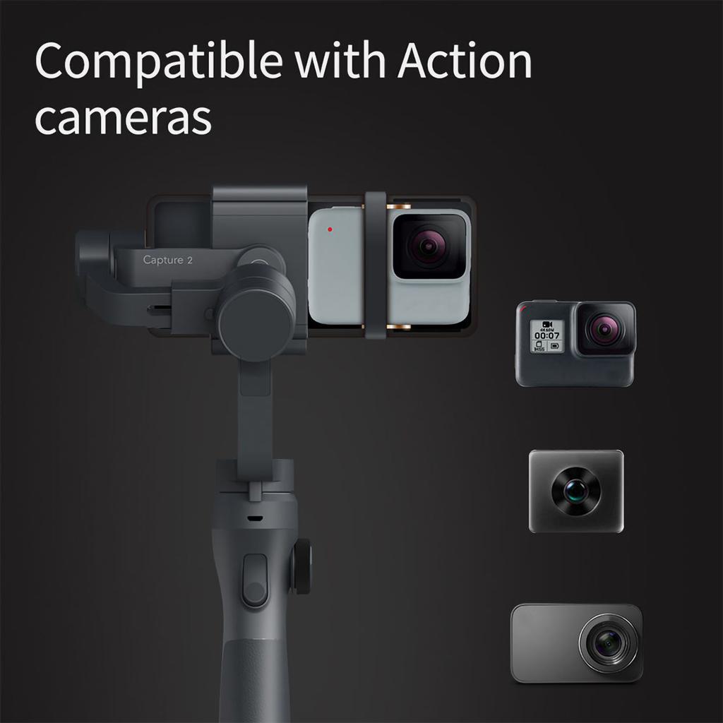 FUNSNAP Capture2S ABS Gray Black Smart 3‑Axis Handheld Stabilizer Gimbal for Sports Camera
