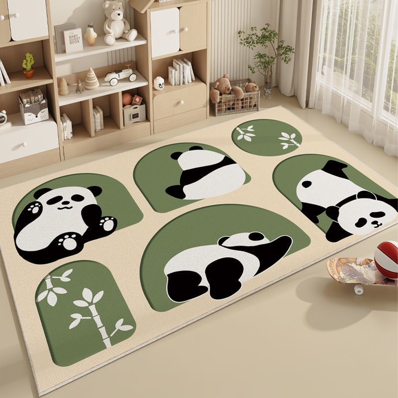 Cute Panda Carpet for Cartoon Hotel Bedroom Youth Playing Soft Mat Non Slip Baby Crawling Mats Home Decoration Floor Rug