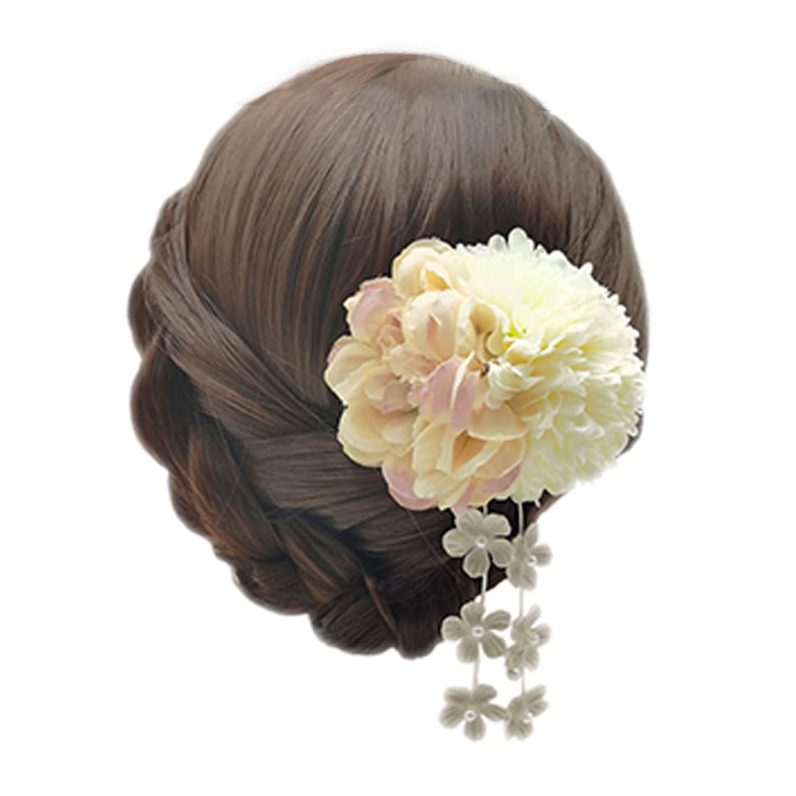 

YiyiLai Волосы Фурисодэ Цветок для волос Кимоно Выпускной Желтое Украшение, Церемония совершеннолетия, Заколка, Дизайн цумами-дзаику, Аксессуары, Церемония,