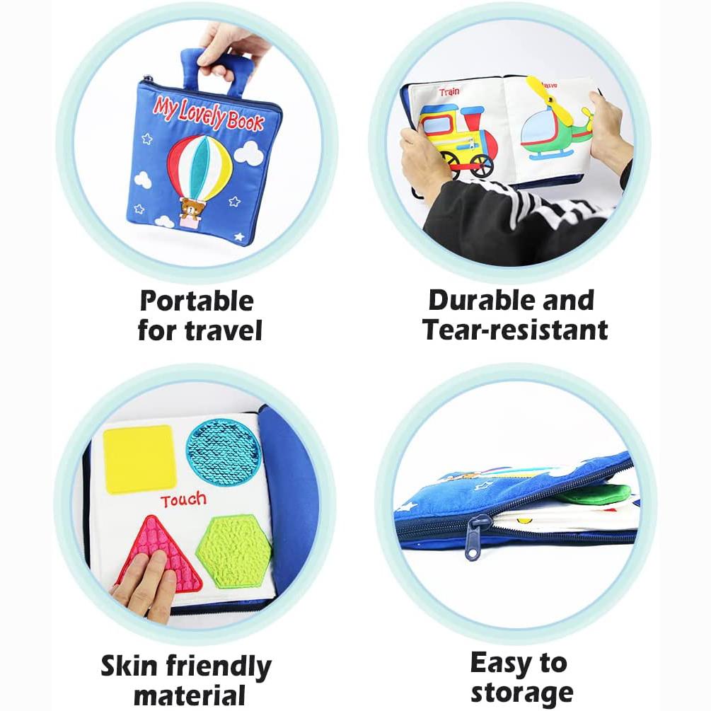 Yürümeye Başlayanlar için Sessiz Kitap Taşınabilir Bebek Yumuşak Etkinlik Kitabı Toksik Olmayan Erken Öğrenme Temel Yaşam Becerisi Oyuncak