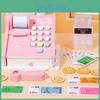 Wooden Play Supermarket Cash Register Toy For Kids With Realistic Scanner And Drawer
