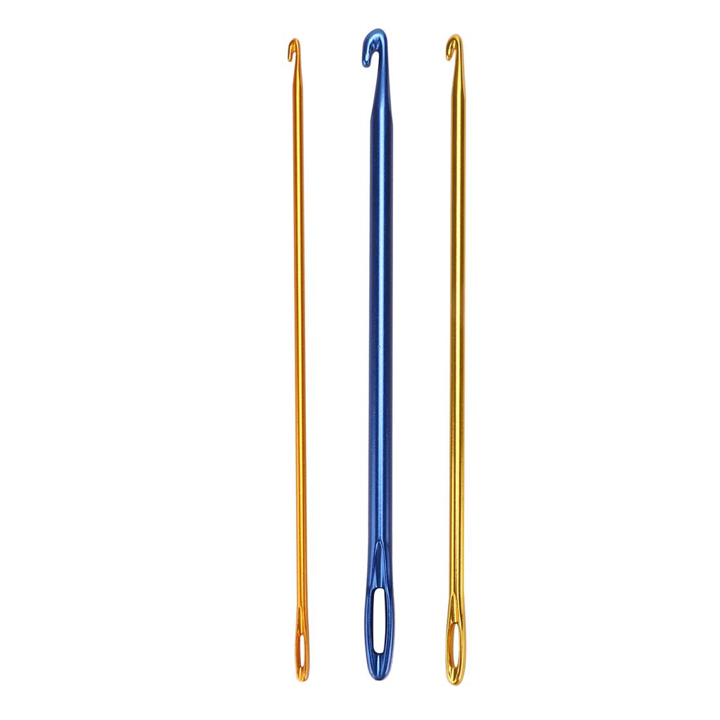 3Pcs Crochet Hooks Durable Sewing Needles with Hole Eye for for Knitting Sweaters Scarves Gloves